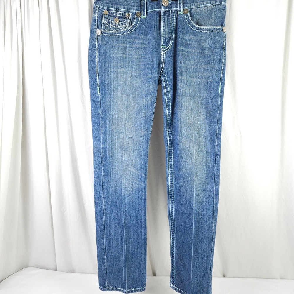 VTG‎ True Religion Ricky Super T Green Label Jeans Mens 34x32 Distressed
